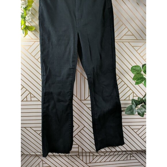Oak Fort Women's Black High Waisted Jeans Raw Hem Size 25 - Picture 3 of 9